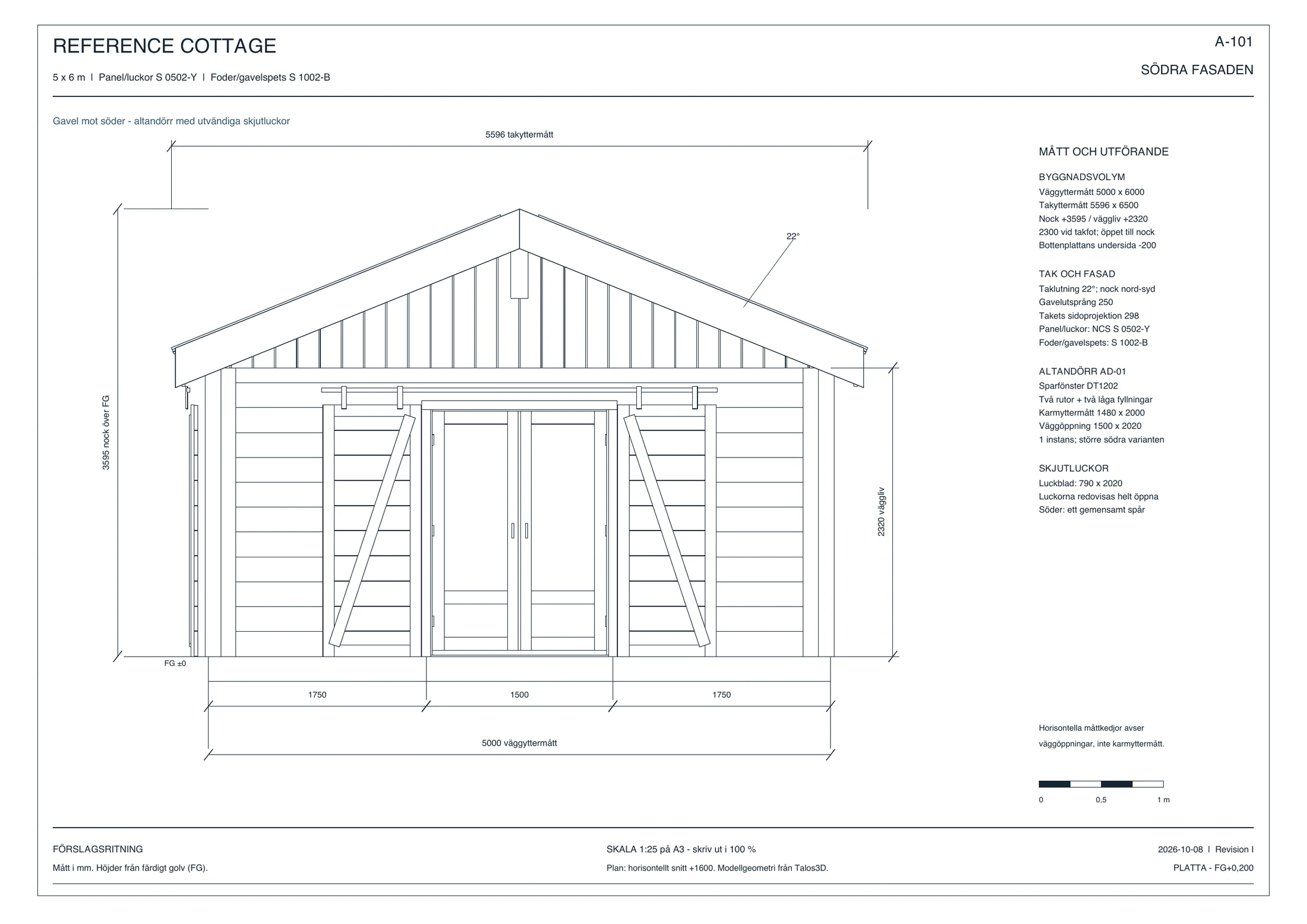 Sheet A-101, south elevation.