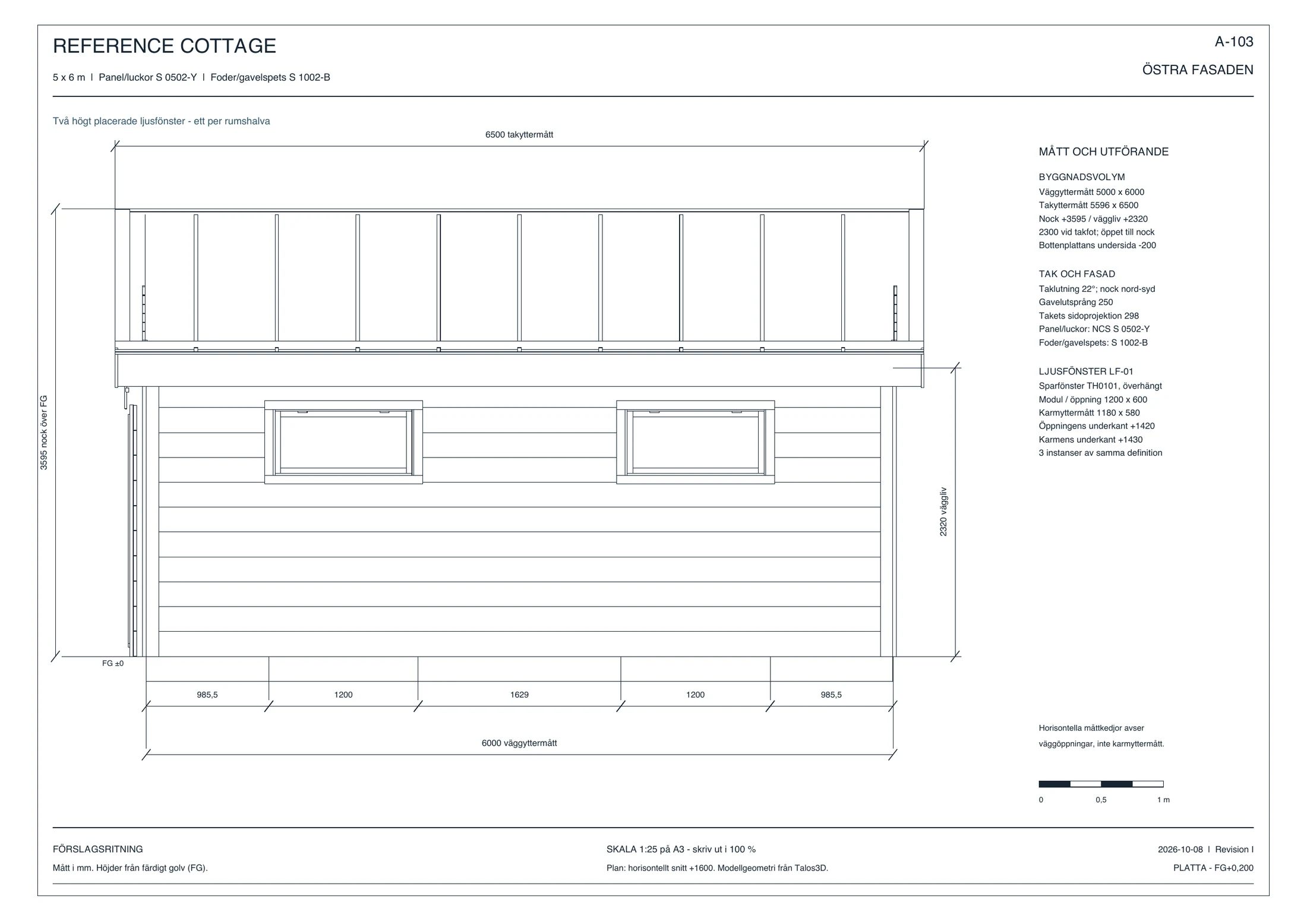 Sheet A-103, east elevation.